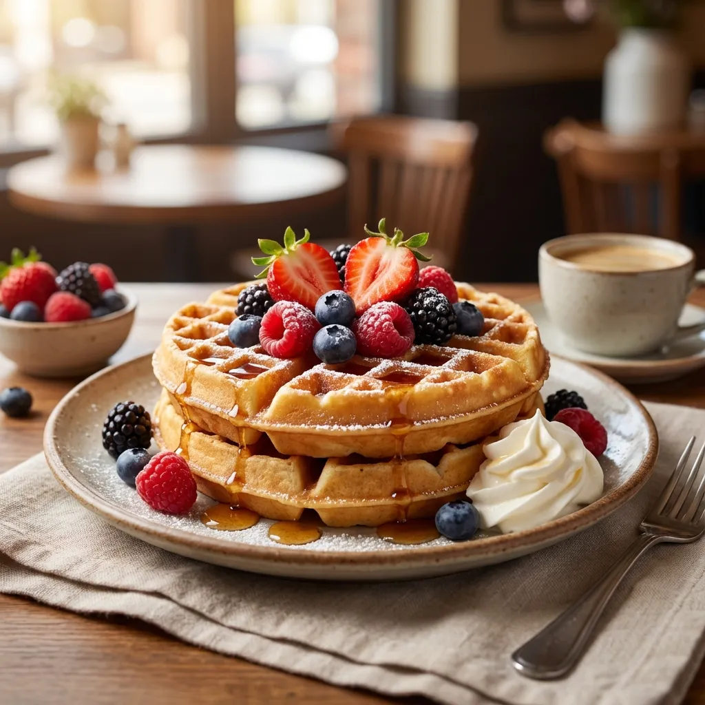 Belgian Waffles with Fresh Berries