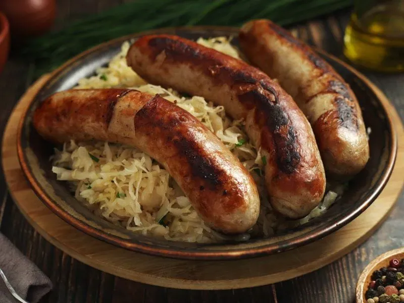 Bratwurst with Sauerkraut