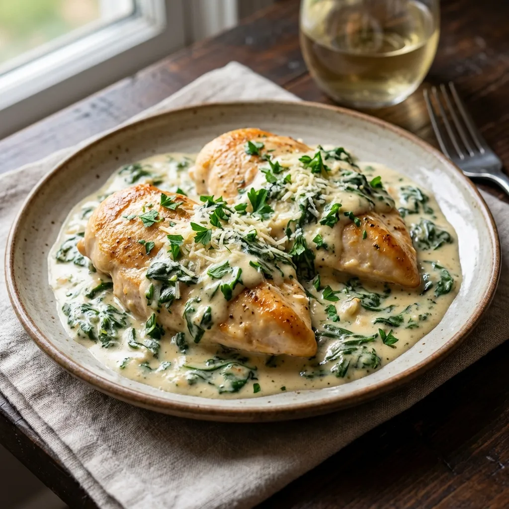 Chicken Florentine (Spinach and Cream Sauce)