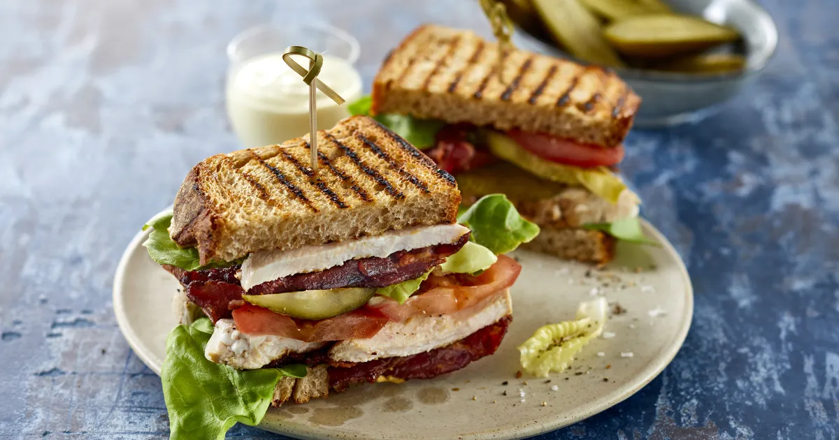 Club Sandwich with Turkey and Bacon