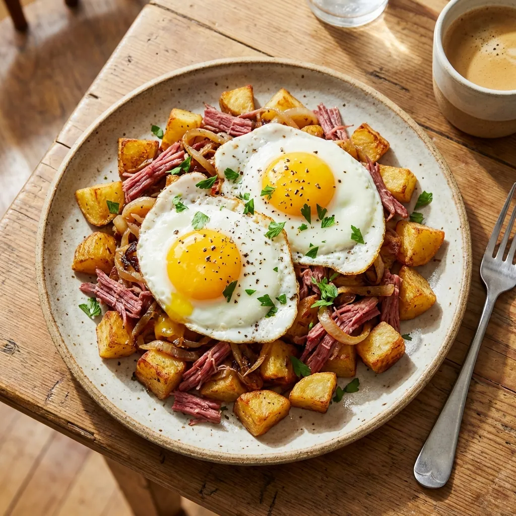 Corned Beef Hash with Fried Eggs