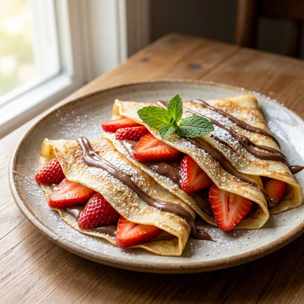 Crêpes with Nutella and Strawberries