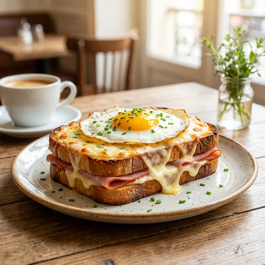 Croque Madame (Ham and Cheese Sandwich with Egg)