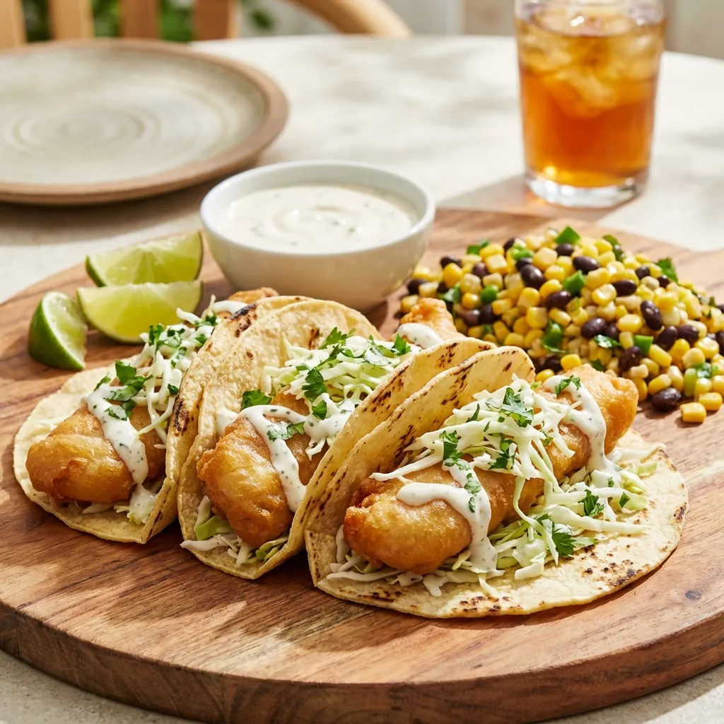 Fish Tacos with Baja Sauce