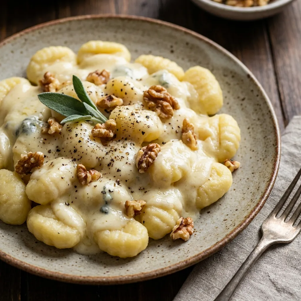 Gnocchi with Gorgonzola Cream Sauce