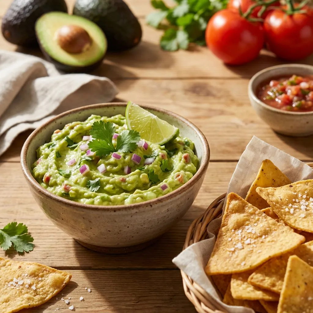 Guacamole with Homemade Tortilla Chips