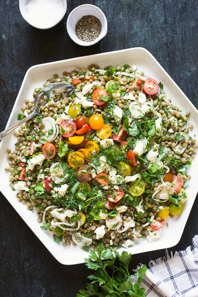 Lentil Salad with Feta and Herbs