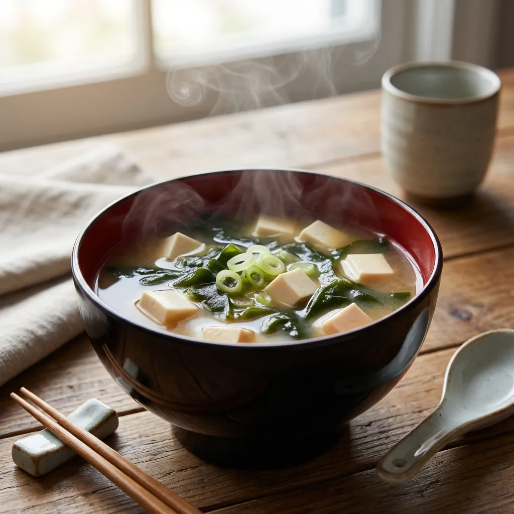 Miso Soup with Tofu and Seaweed