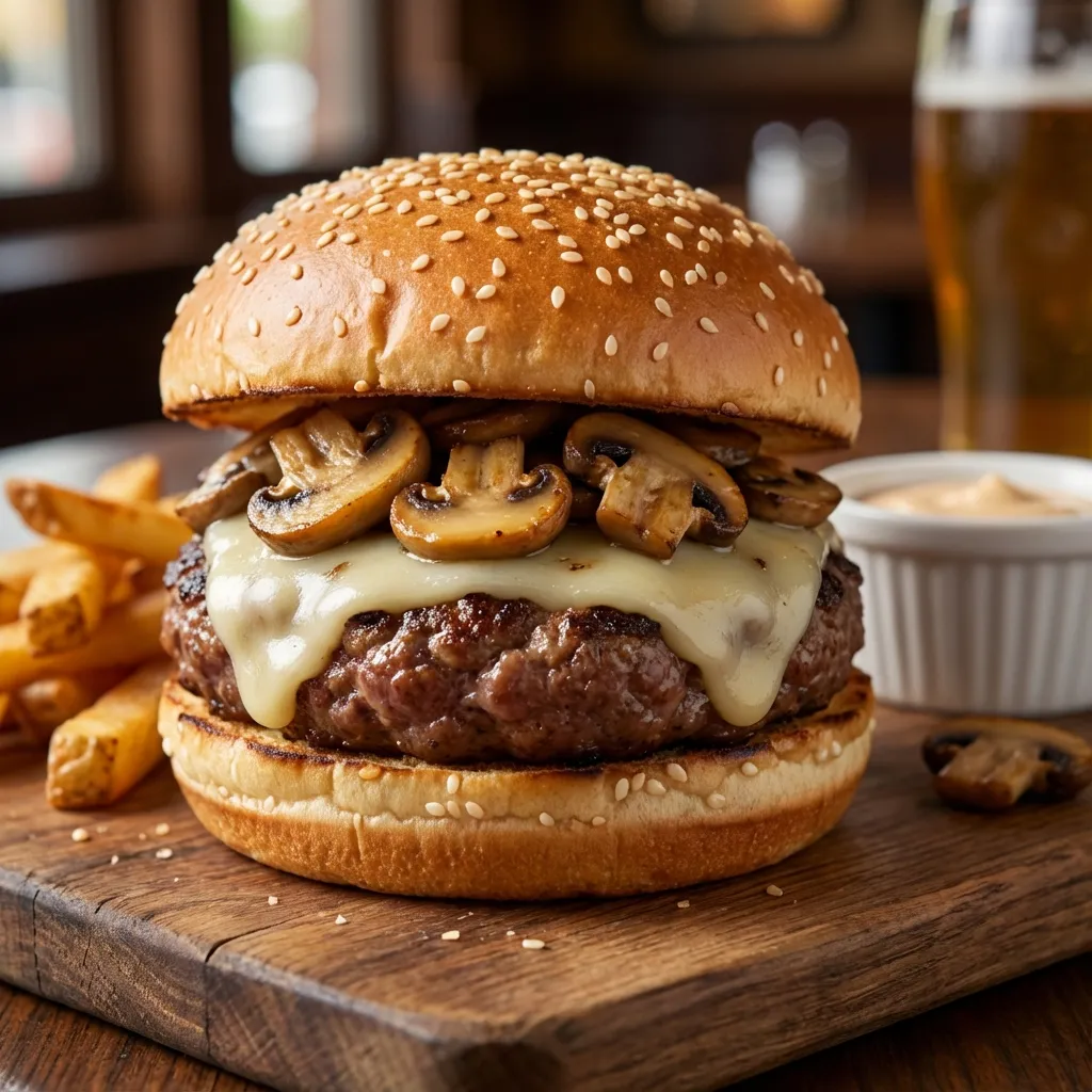 Mushroom and Swiss Burger