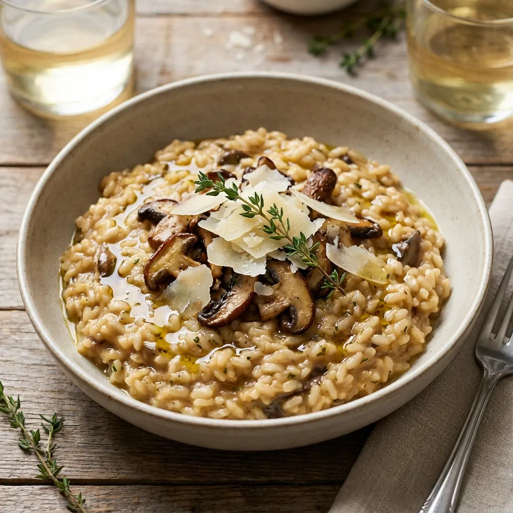 Mushroom Risotto with Truffle Oil