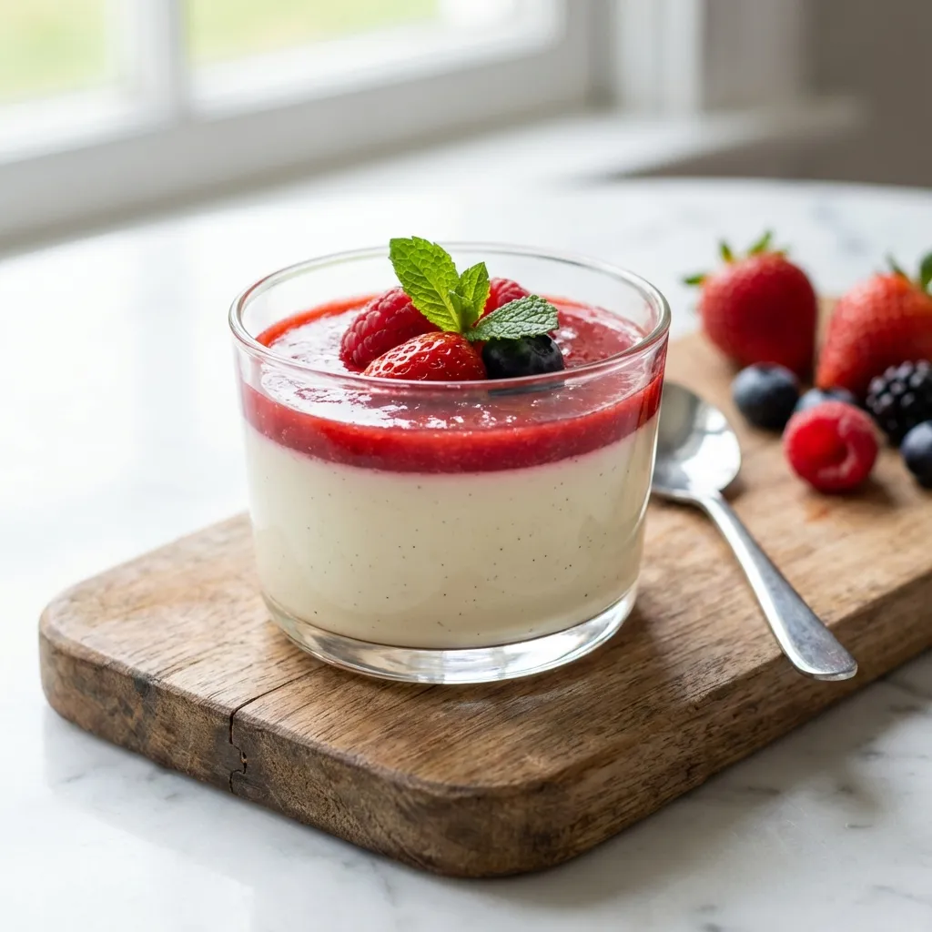 Panna Cotta with Berry Coulis