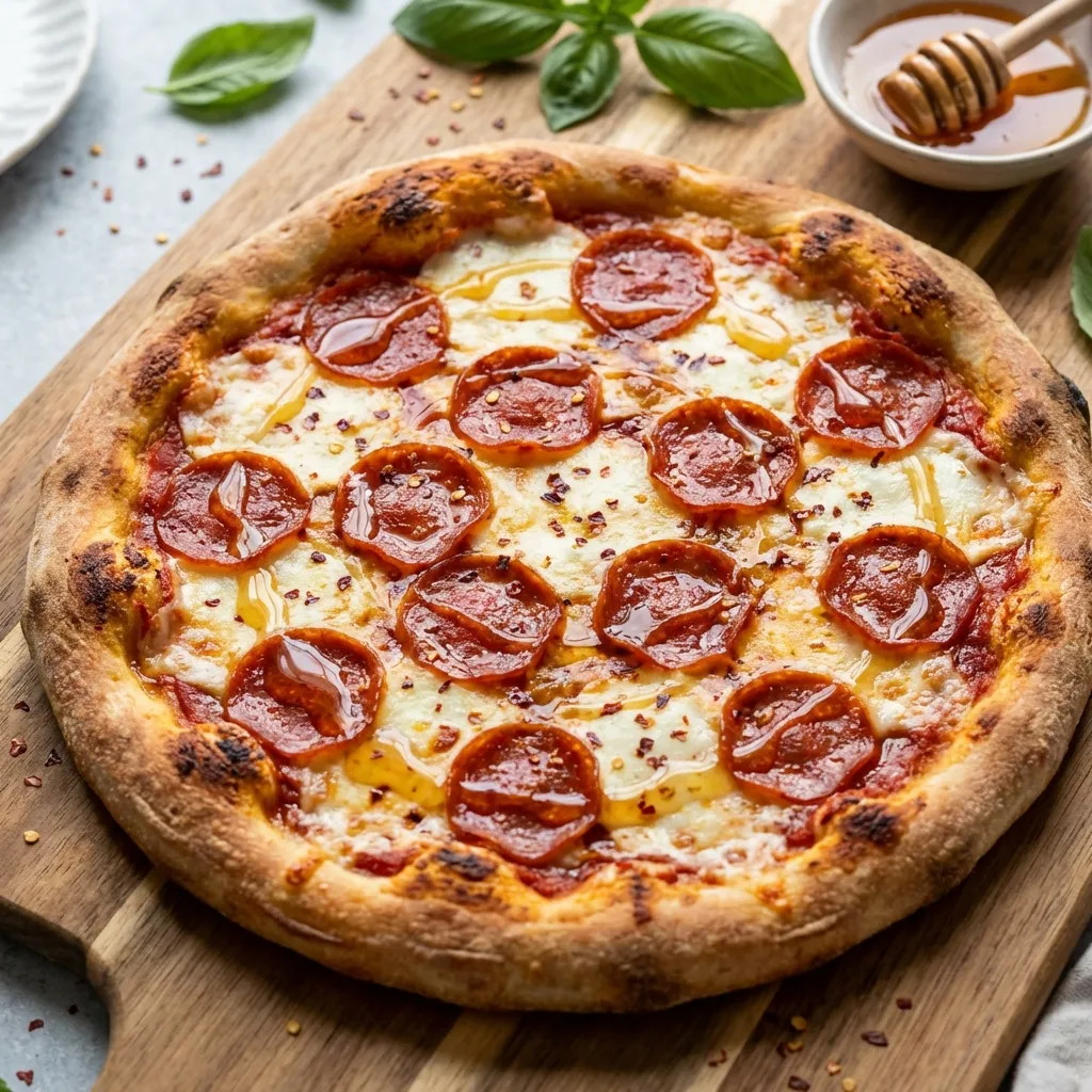 Pepperoni Pizza with Honey Drizzle