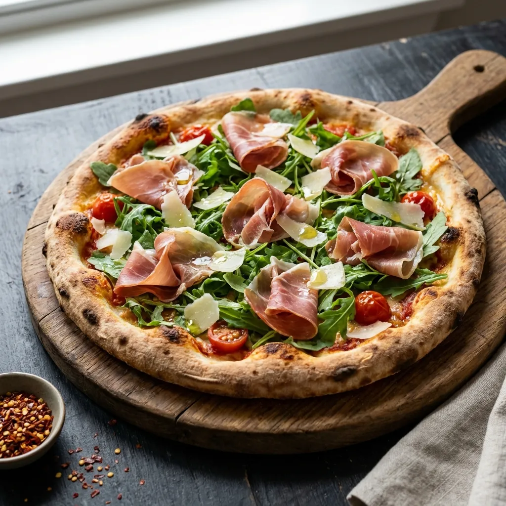 Prosciutto and Arugula Pizza