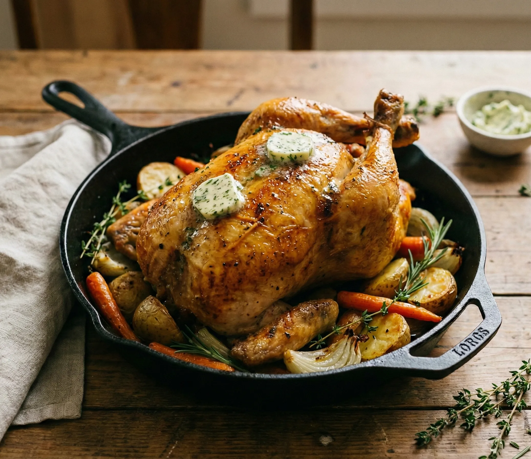 Roast Chicken with Herb Butter