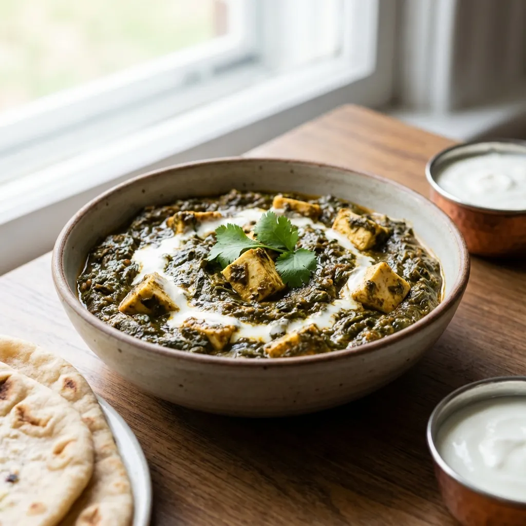 Saag Paneer (Spiced Spinach with Cheese)
