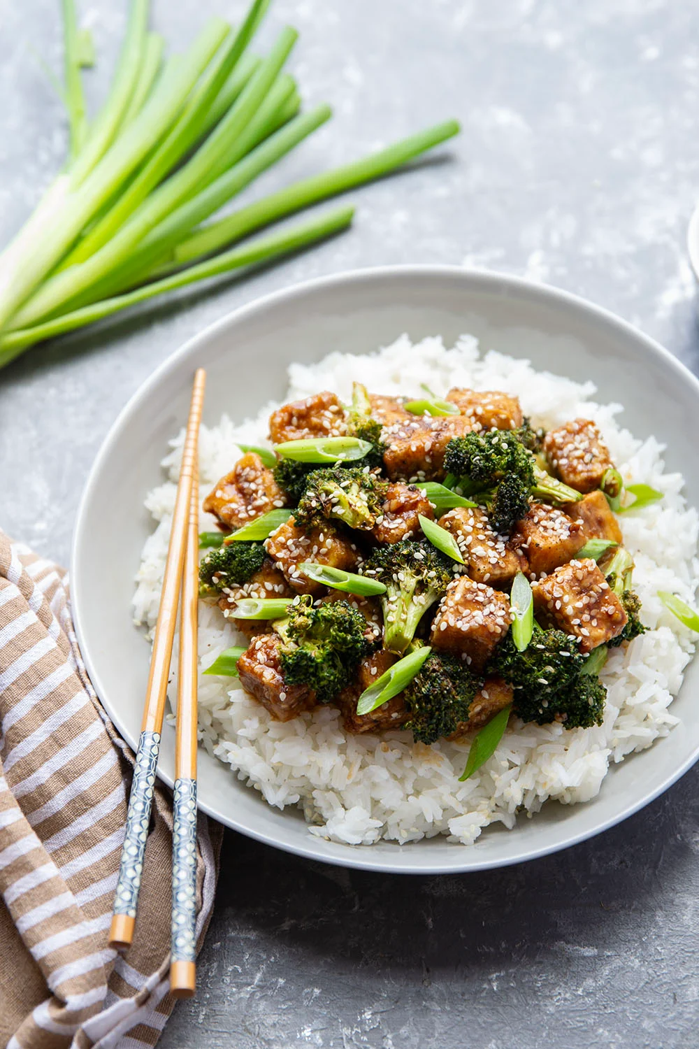 Sesame Tofu with Broccoli