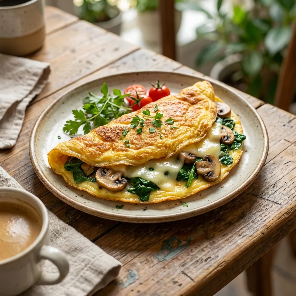 Spinach and Mushroom Omelette
