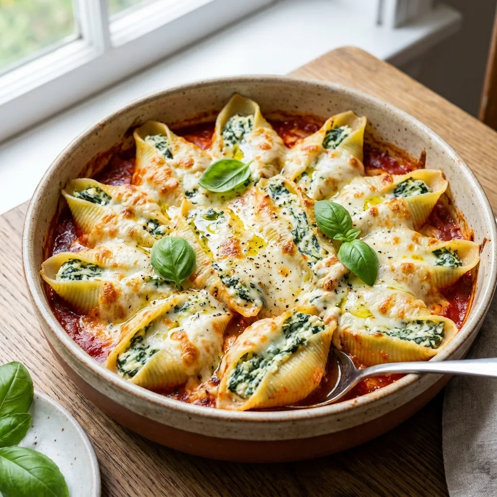 Spinach and Ricotta Stuffed Shells