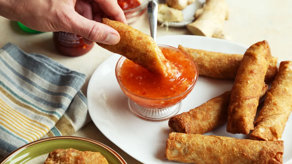 Spring Rolls with Sweet Chili Sauce
