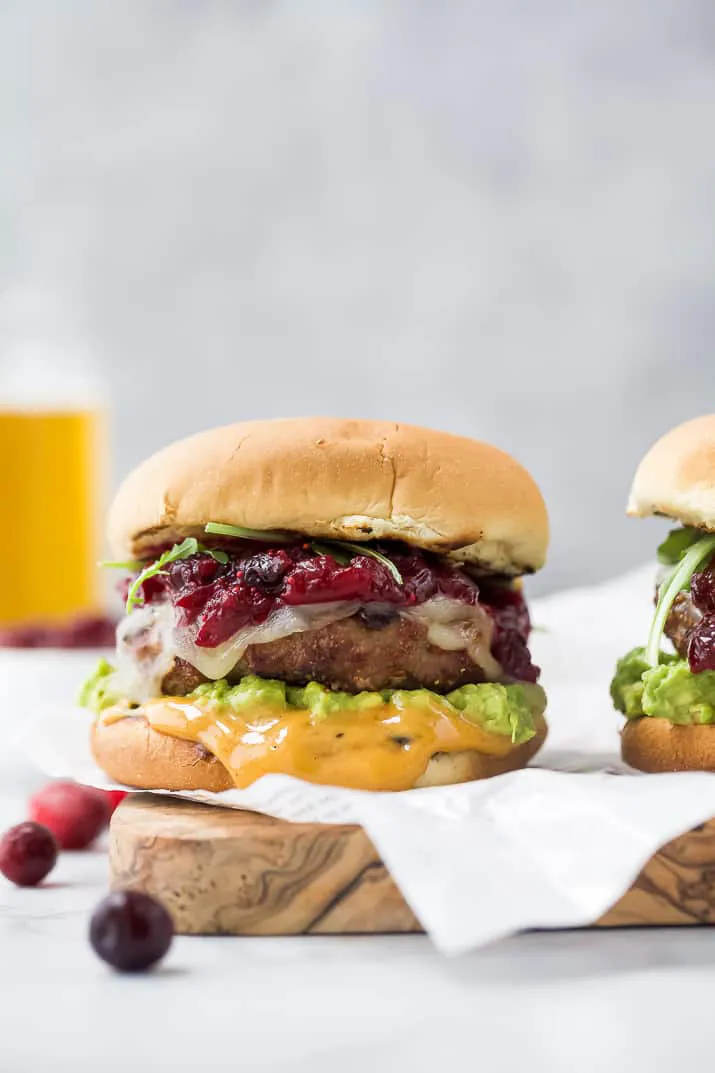 Turkey Burger with Cranberry Sauce