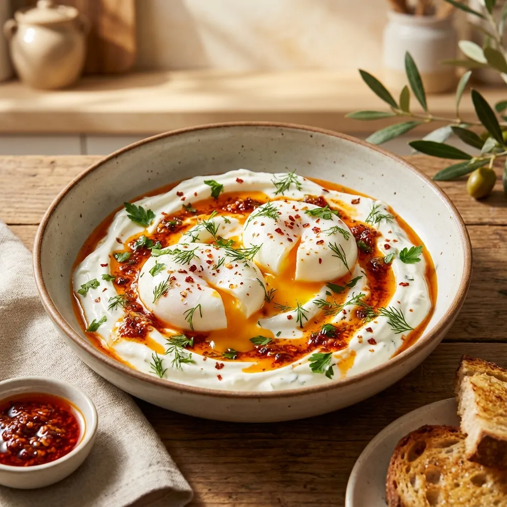 Turkish Eggs (Cilbir) with Chili Butter
